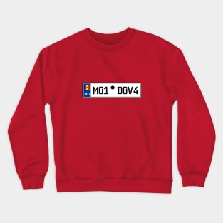 Moldova car registration plate Crewneck Sweatshirt